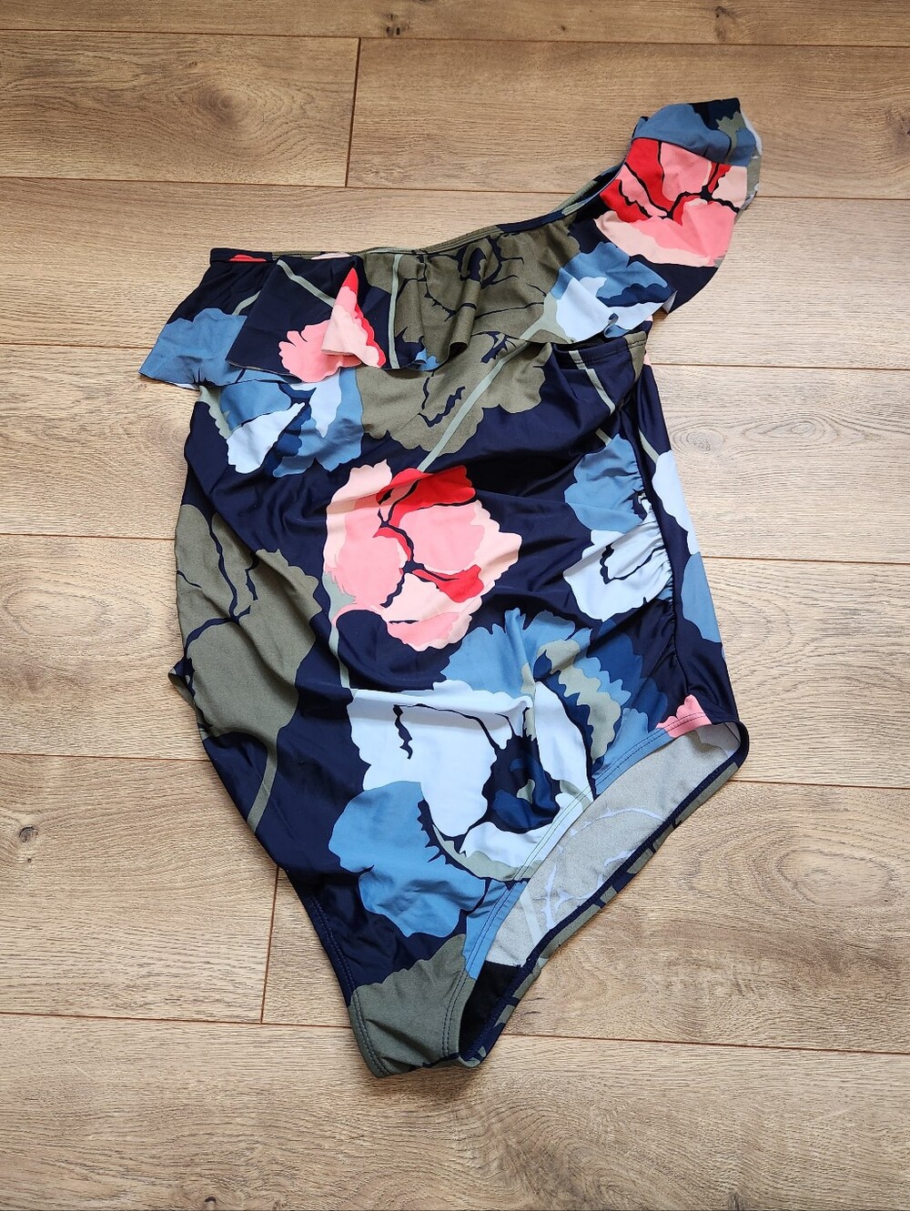 Floral One-Shoulder Maternity Swimsuit